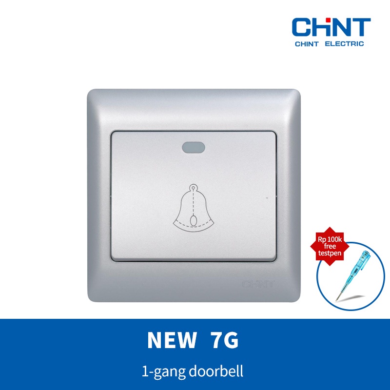 Chint NEW7G SILVER 1gang doorbell push button switch / doorbell