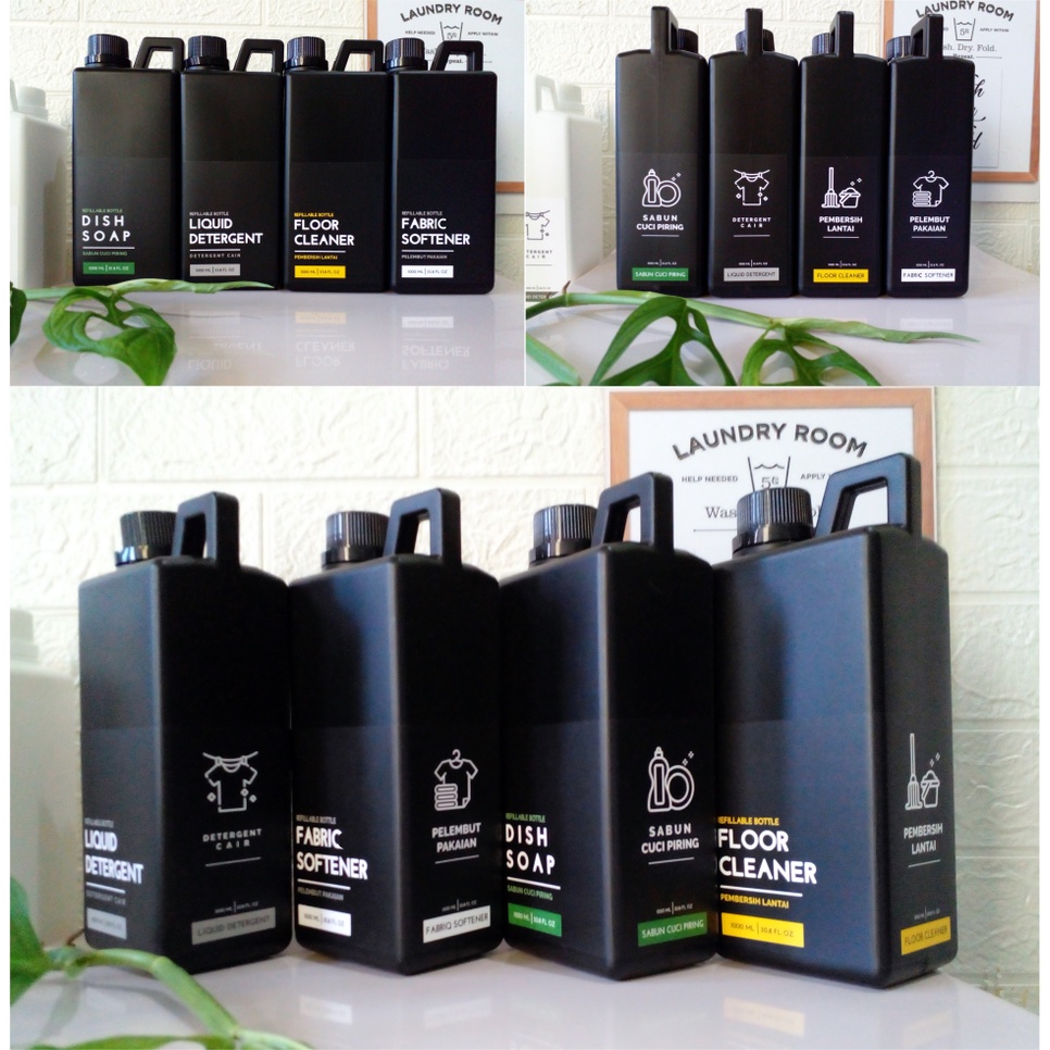 1 LITER LAUNDRY Jerry Can - AESTHETIC DETERGENT BOTTLE 1 LITER PREMIUM ...