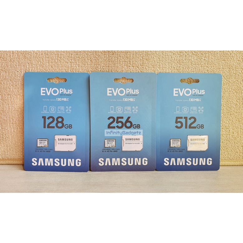 Samsung Evo Plus Micro SD Class 10 130MB/s U3, V30, A2, 4K Ready Memory