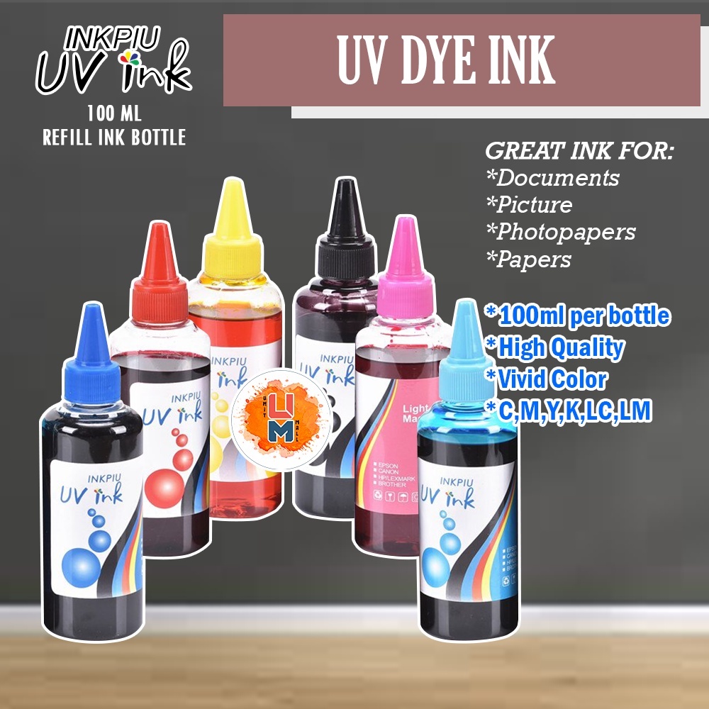 Inkpiu UV Dye Ink 100ml Universal for inkjet Printer ( Cheap ) | Shopee ...