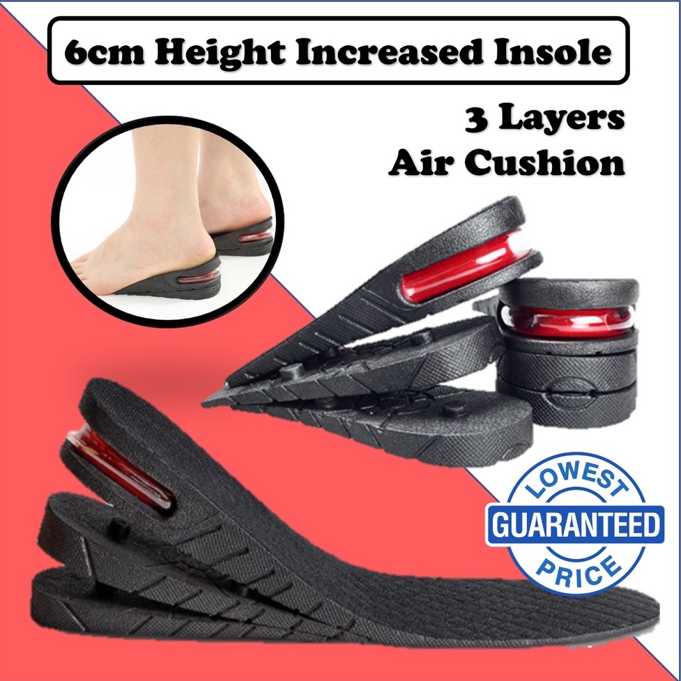 6cm Adjustable Shoe Height Increase Insoles Shoe Pad with Air