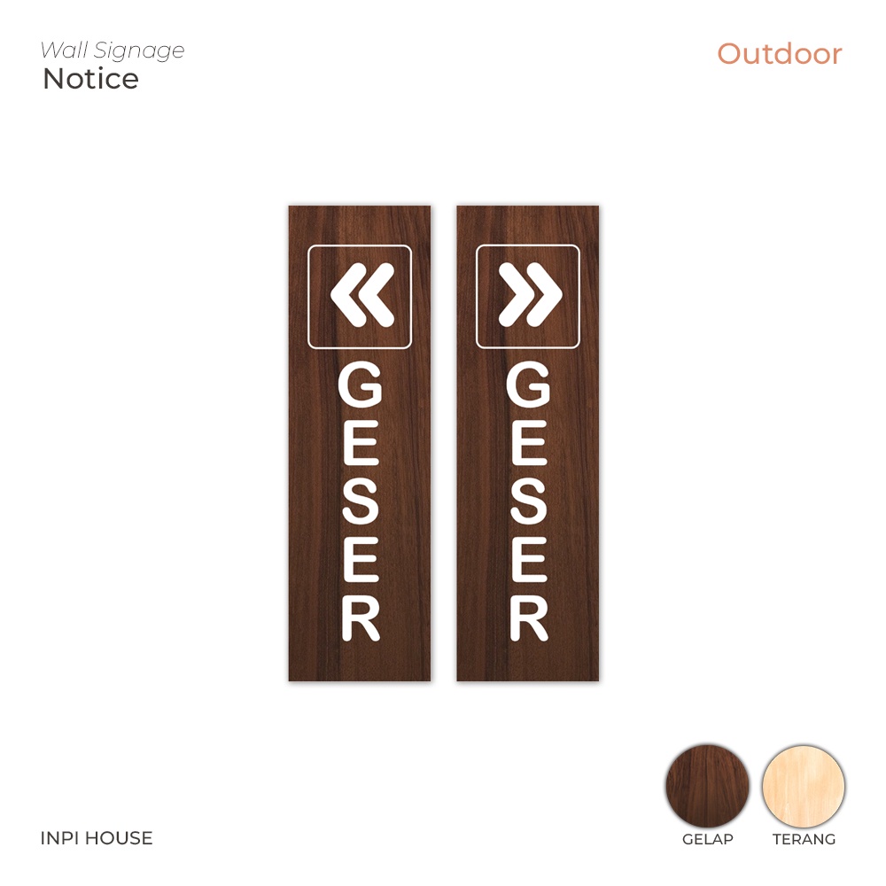 Sliding door sticker - sliding arrow direction door signage | Shopee ...