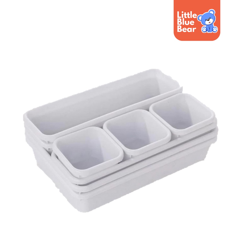 LBB 8Pcs Interlocking Desk Drawer Organizer Tray Dividers Shallow