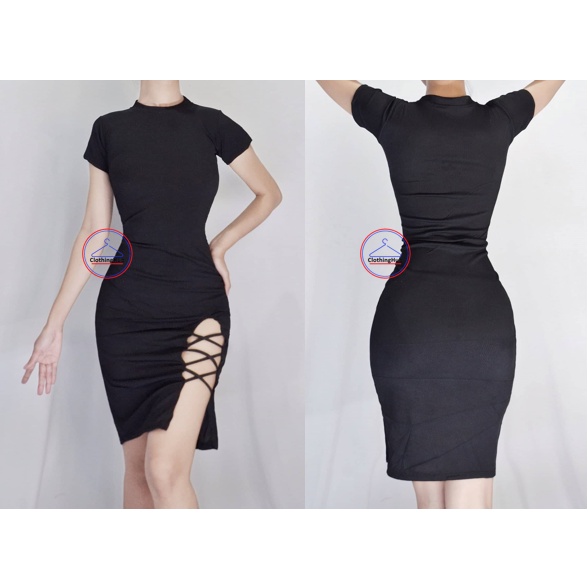 CLOTHING HUB.PH CINDY BASIC DRESS KNITTED MAXI FITTED WITH SLIT ...