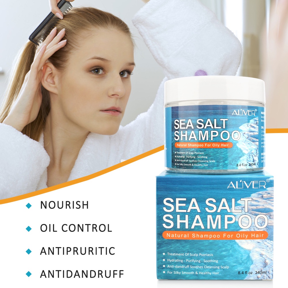 200g Sea Salt Shampoo Anti Dandruff Oil Control Prevent itchy scalp
