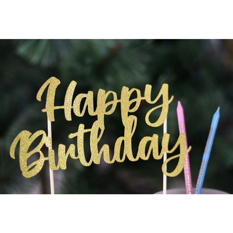 HAPPY BIRTHDAY GLITTER CARDSTOCK CAKE TOPPER Shopee Philippines