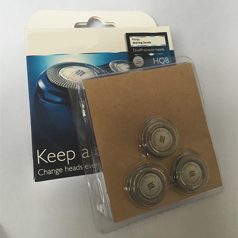 3 pcs Shaver Razor Blades Shaving Heads Replacement for Philips HQ8