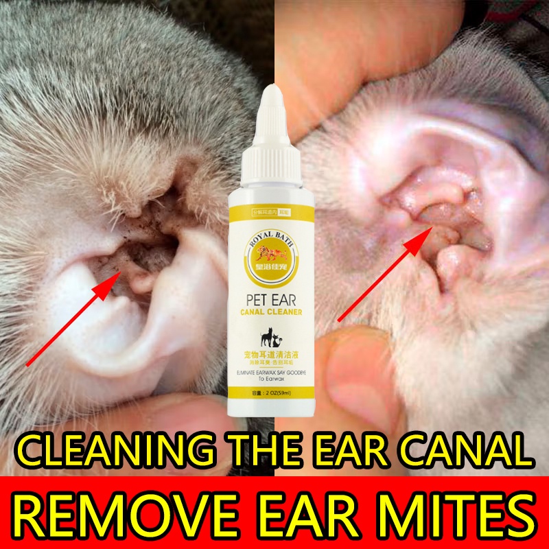 Pet Cat & Dog Mites Odor Removal Ear Drops 59ml Quick solution to pet