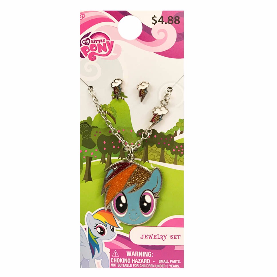 My Little Pony Rainbow Dash Earrings Necklace Set Shopee Philippines