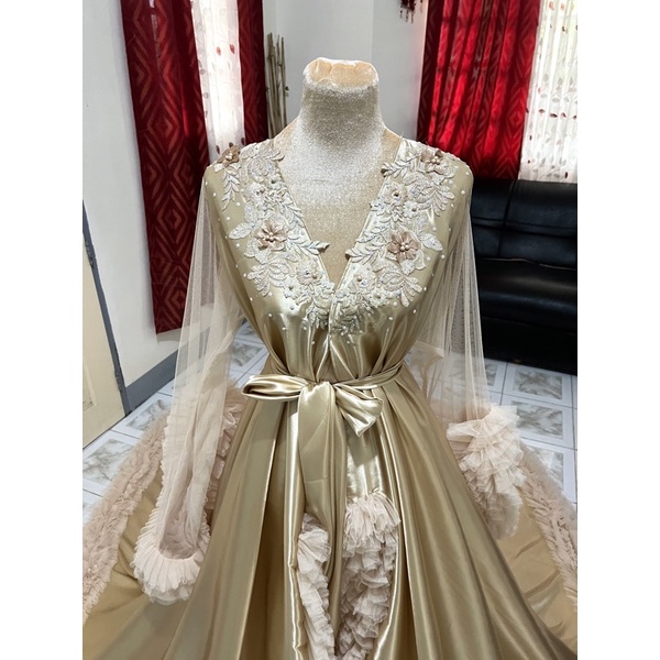 Special Bridal Robe with inner (Softtulle Sleeve) | Shopee Philippines