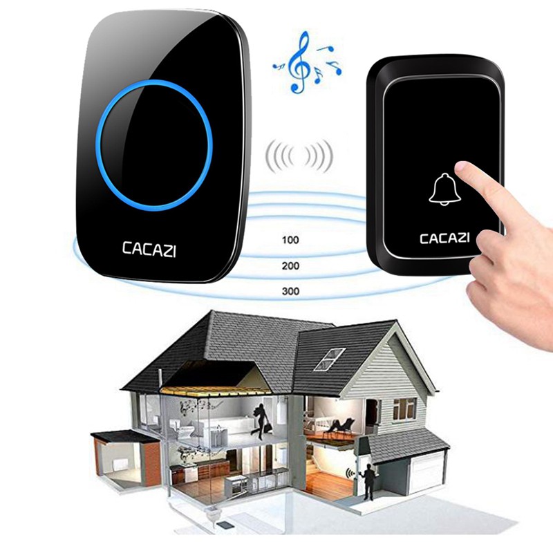 Cacazi Waterproof Wireless Dc Battery Operated M Led Doorbell