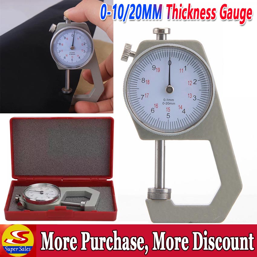 【SuperSales】0-20MM Dial Thickness Gauge Leather Paper Thickness Meter ...