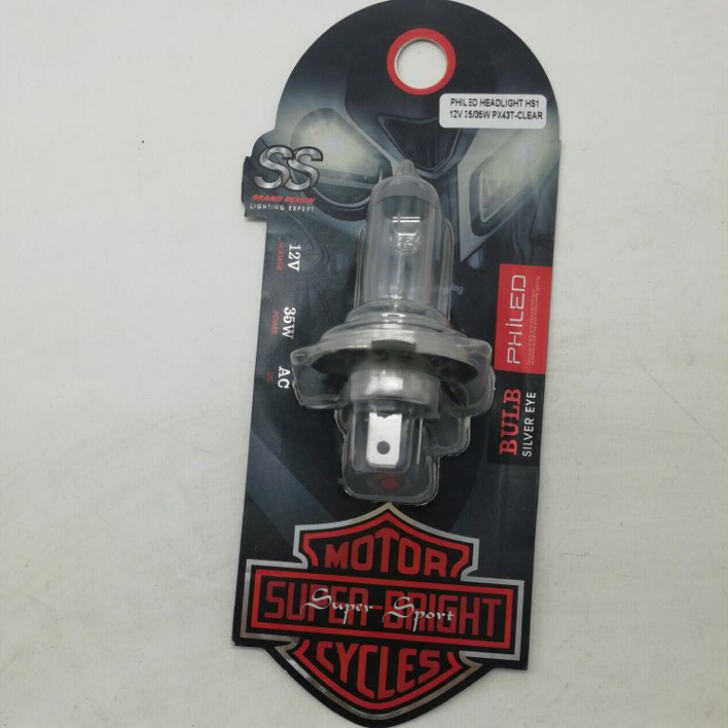 Philed HeadLigth HS1 2V 35/35W PX43T SILVER EYE Motorcycle | Shopee ...