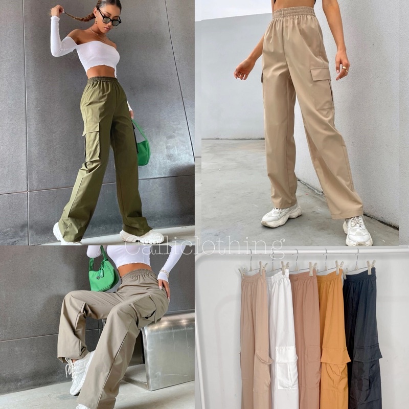 Zara Cargo Pants for Women with Pocket with Etika | Shopee Philippines