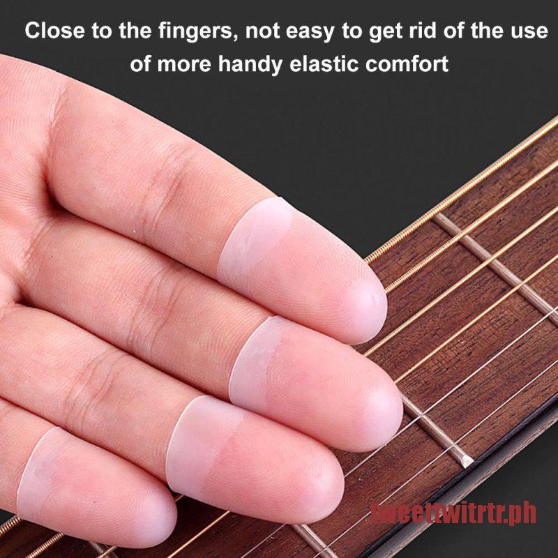 TRWITR 4PCS Guitar Fingertip Protectors Silicone Finger Guards For