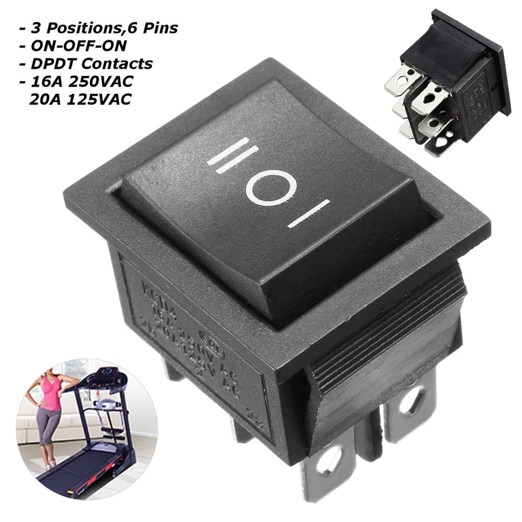 New 6 Pin 3 Position Hoist Boat ON-OFF-ON Momentary Rocker Switch DPDT ...