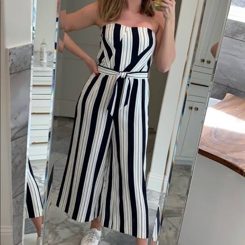 H&m 2024 striped jumpsuit