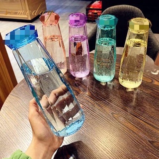 320ml Glitter Water Bottle Double Layer Tumbler With Straw Water