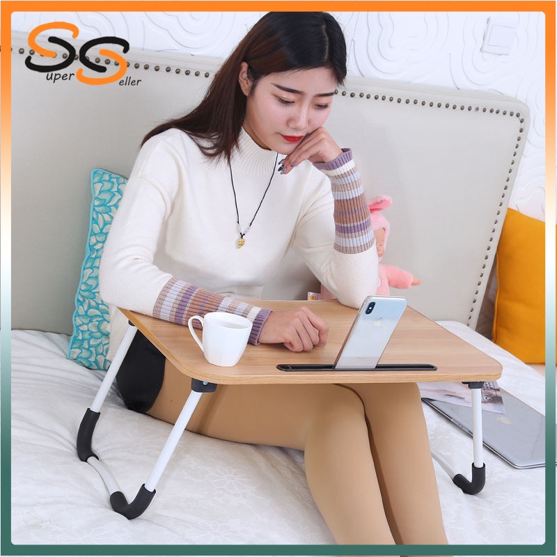 Mini Desk Study Bed Table Foldable Wooden Computer Folding Dining Table ...