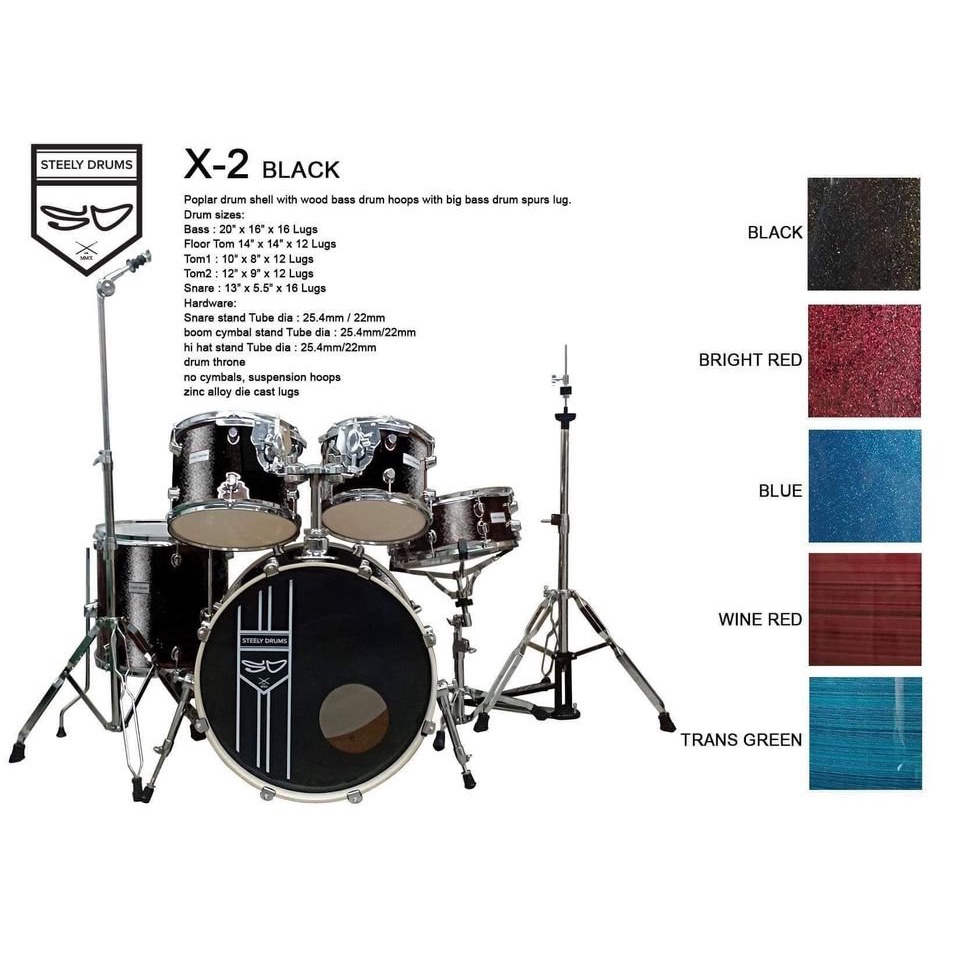 Steely Drums X2 Drum Kit Heavy Duty Floating RIMS Shopee Philippines