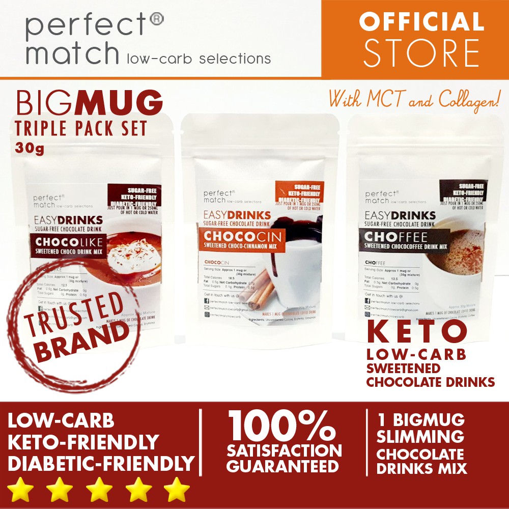 PerfectMatch Low-carb® l Keto Triple Pack Chocolate Drink Mix l ...