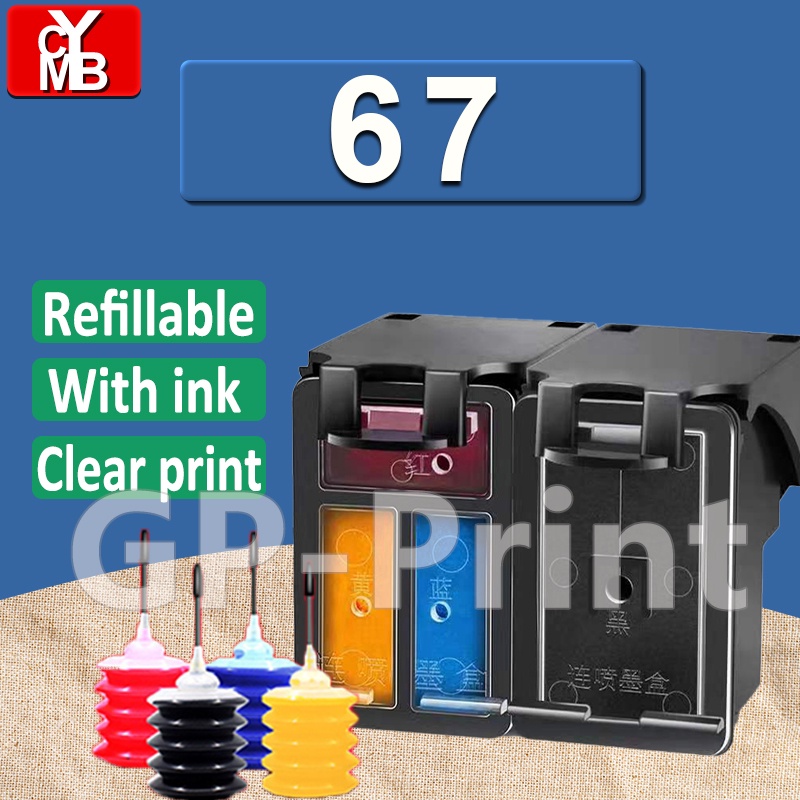 For HP 67 ink HP67XL ink Cartridge refillable for HP 2821e 2724 2725 ...