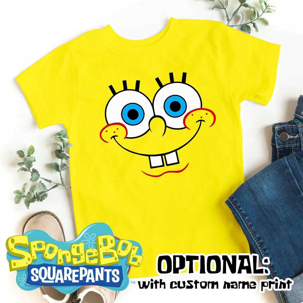 Spongebob Squarepants Custom Print with Name Tshirt Kids and