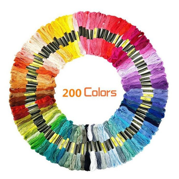Embroidery Thread Kit Rainbow Color Embroidery Floss 100 Skeins ...