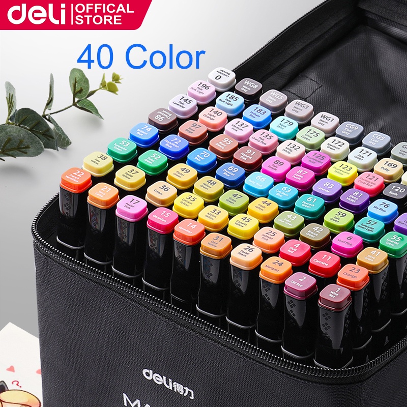 Deli 80 Colours Paint Marker Dual-tip Art Marker Sketch Marker