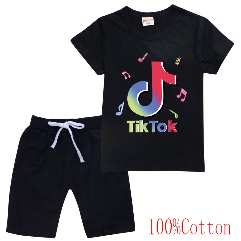 TIK TOK Children's Cute Shirt Boys and Girls Clothing Cartoon Cotton ...