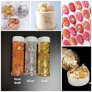 Gold Leaf Gold Flakes Silver 2g/4g For Decorative Cake Foil Chocolates Art