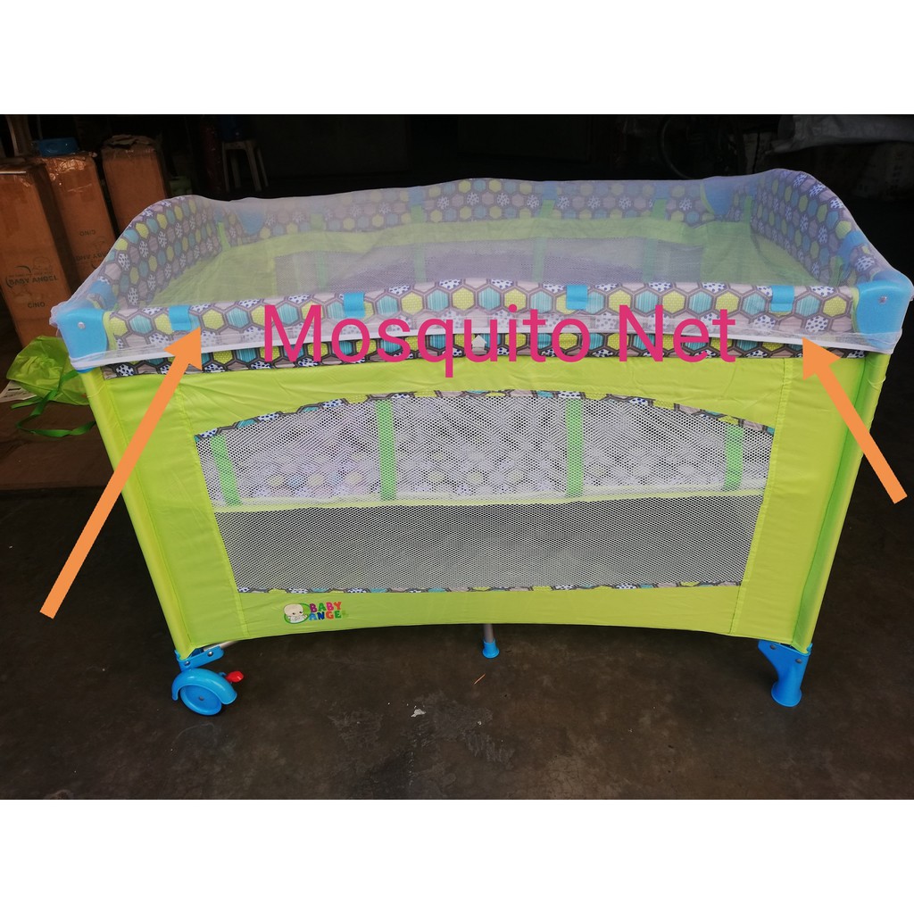 Baby Angel Crib/PLAYPEN WITH and Mosquito Net PNC8116 Green