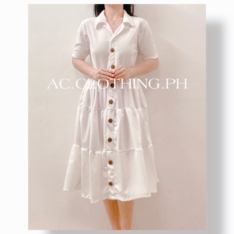BHEA POLO MIDI LAYERED DRESS By: AC.clothing.ph | Shopee Philippines