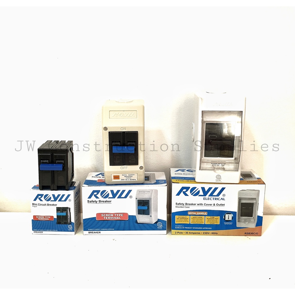 ROYU Safety Breaker with Cover & Outlet/ with Enclosure/ Mini Circuit