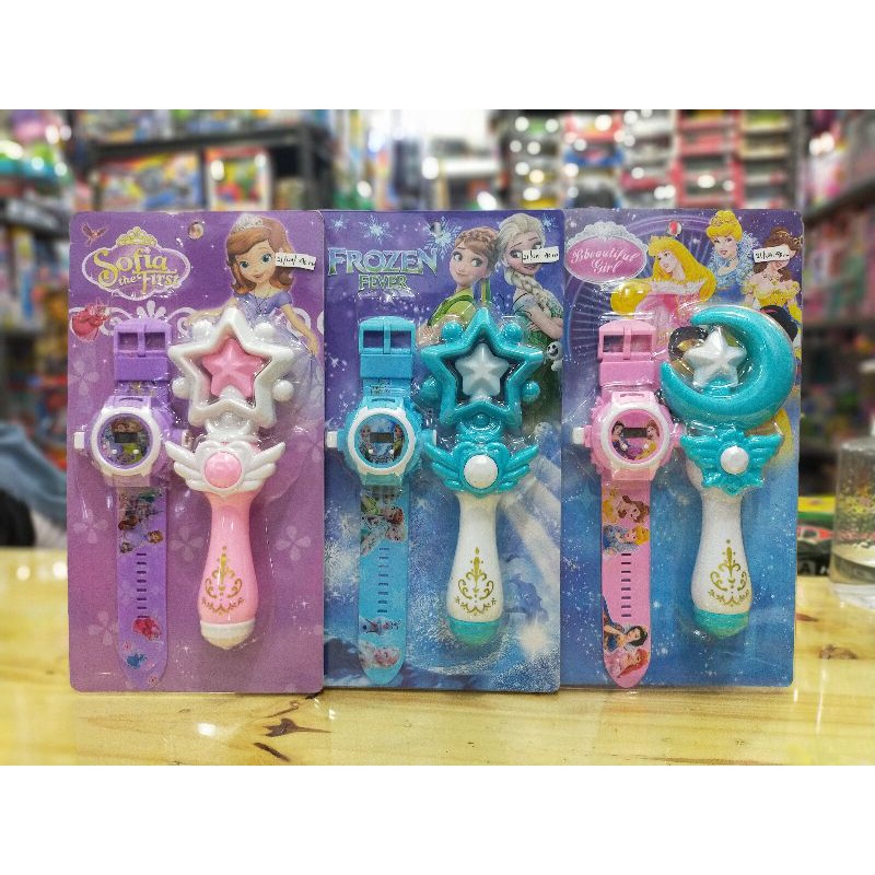 ELSA FROZEN/SOFIA PROJECTOR CHILDREN'S WATCH MOON STAR | Shopee Philippines