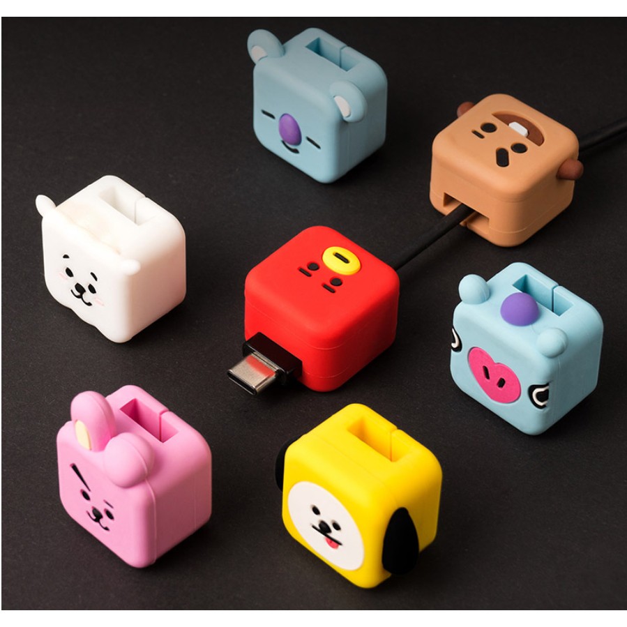 BTS BT21 Official Character Cable Protection Cap For IPhone 8pin