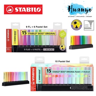 Stabilo Boss Original Fluorescent + Pastel Colour | Pack of 23 Highlighters