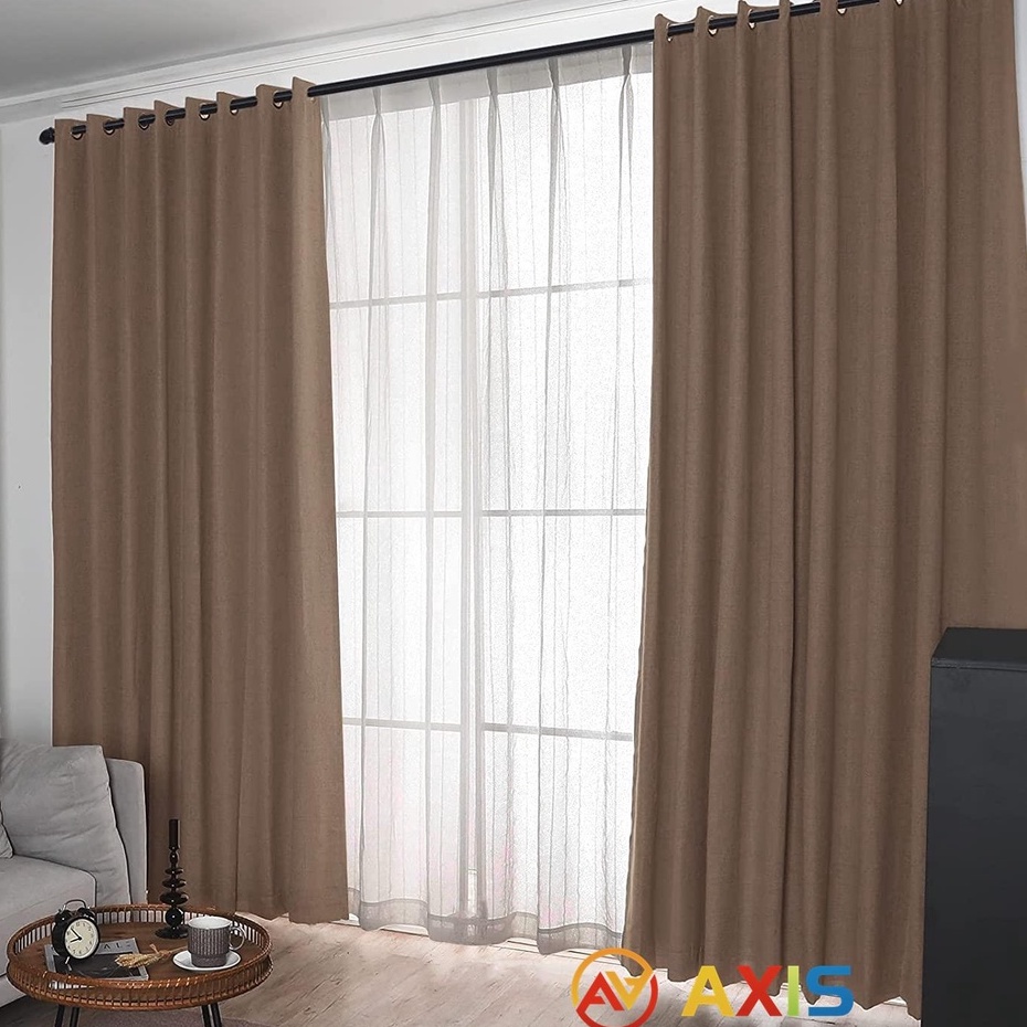 7FT Linen Texture Blackout Curtains for Bedroom Long Living Room Window