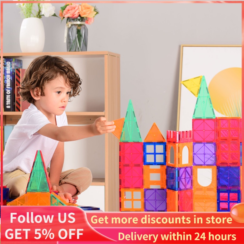 DIY Educational Toys Magnet Building Blocks 3D Strong Magnetic Designer ...