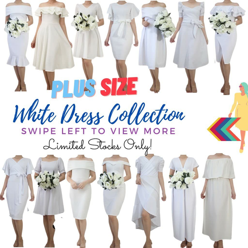 White formal Dress civil wedding Shopee Philippines