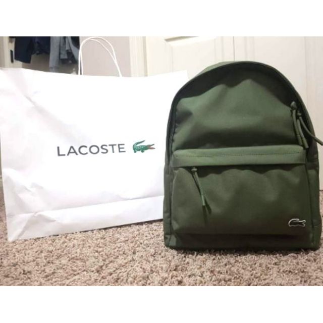 Lacoste shop green backpack