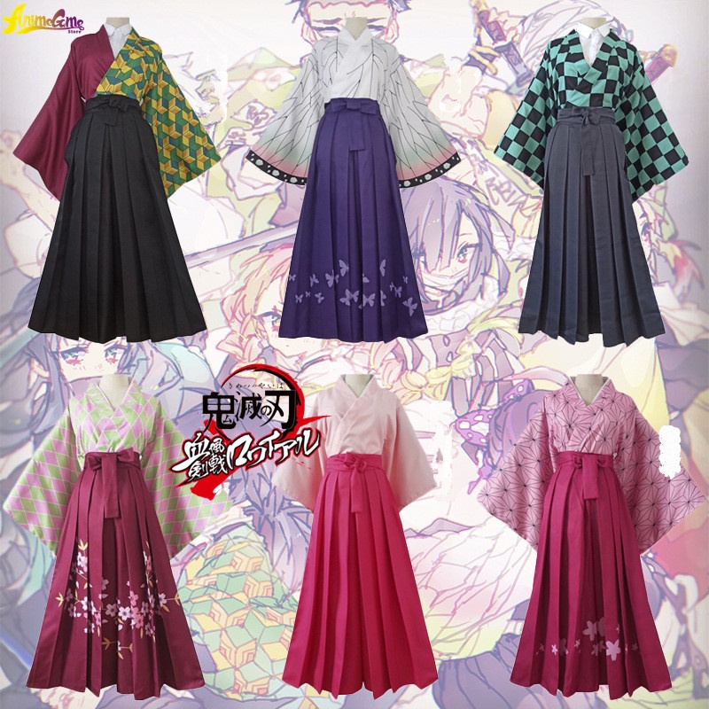 Anime Demon Slayer Kimetsu No Yaiba Kimono Sets Tanjirou Nezuko Shinobu ...