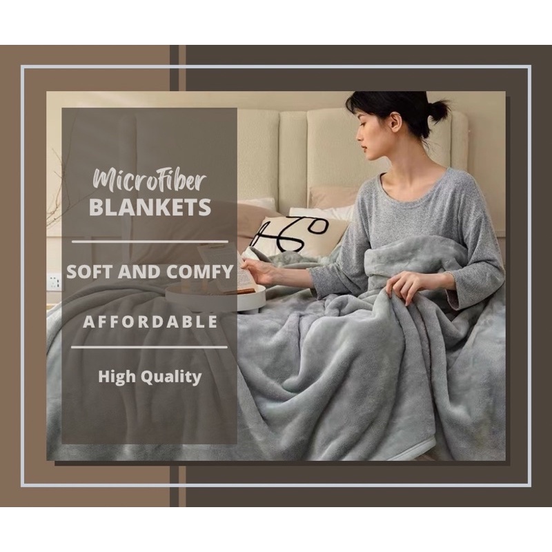 COD] Good quality Comfortable double size soft kumot microfiber blanket  150x200cm