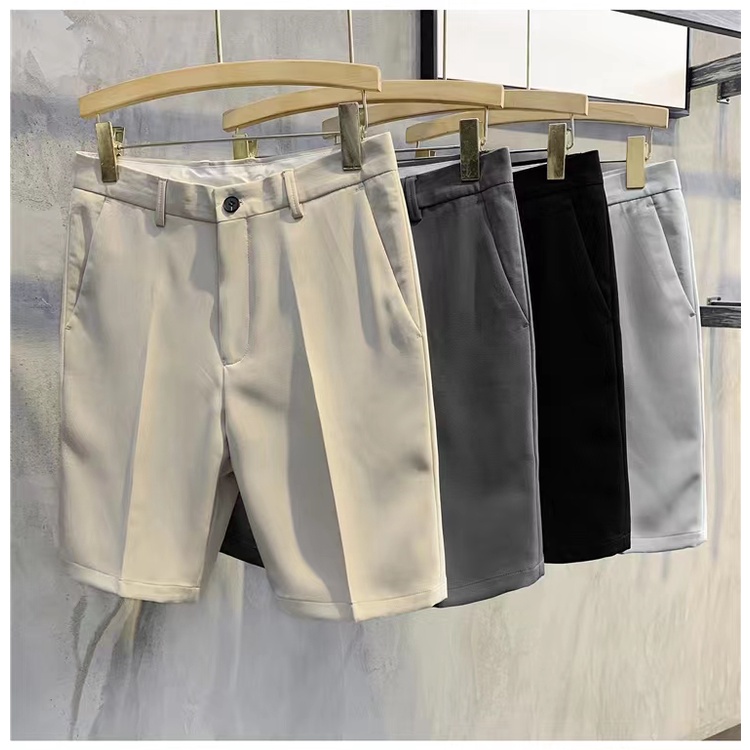WMF 28-34size Summer Straight Plain High Waist Men's Korean Suit Shorts ...