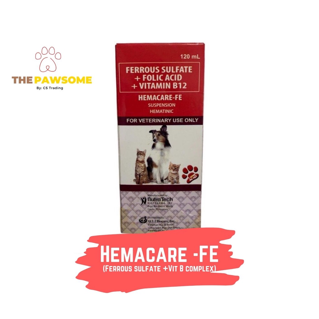 ☄Hemacare FE for Dogs and Cats 120ml (Ferrous Sulfate + Folic Acid + Vitamin B complex