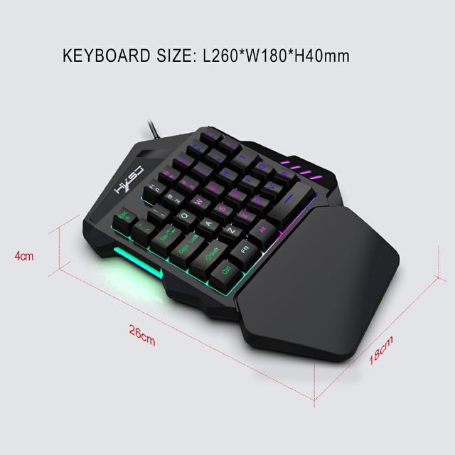 Mini One-Hand Mechanical Gaming Keyboard V100 35 Keys Colorful Backlit ...