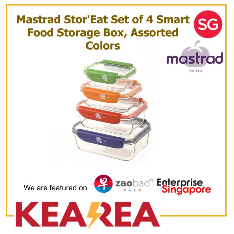Mastrad Stor'Eat Set of 4 Smart Food Storage Box, Assorted Colors ...