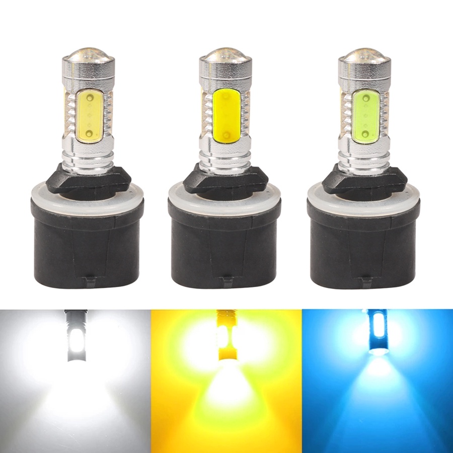 2Pcs H27 880 Led Car Fog Lights High Power H27w Cob 7.5W Bulbs For Auto ...