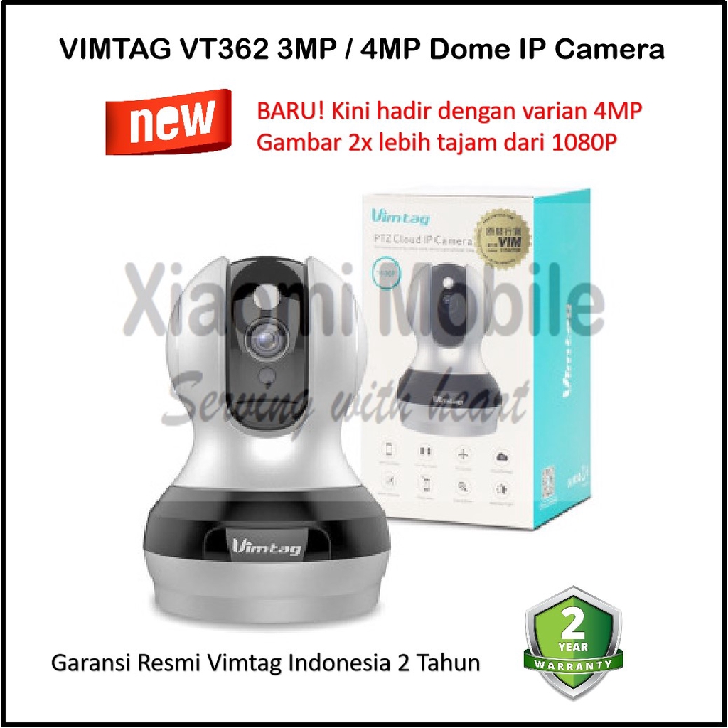 CCTV Vimtag VT-362 1536P 3MP Dome IP Camera WiFi Smart CCTV | Shopee ...