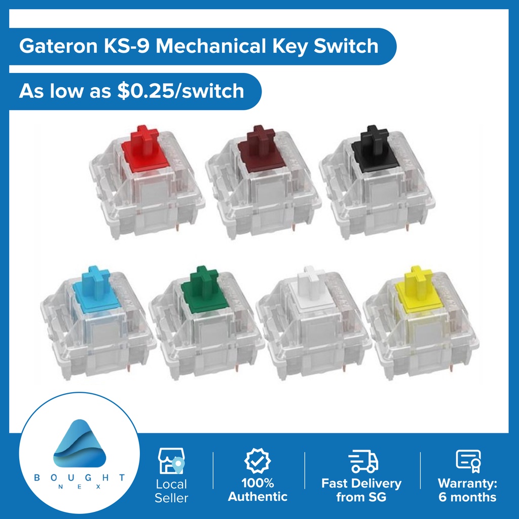 Gateron KS9 RGB Mechanical MX Type Key Switch Red Blue Brown Yellow